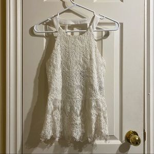 vintage seductions formal lace halter/peplum-style top